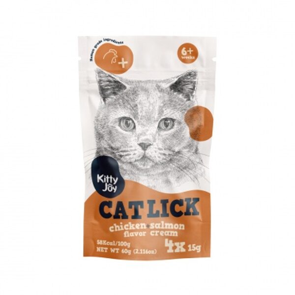 Supplementary food. Cat lick chicken + salmon flavor cream Kitty Joy 60g (200)