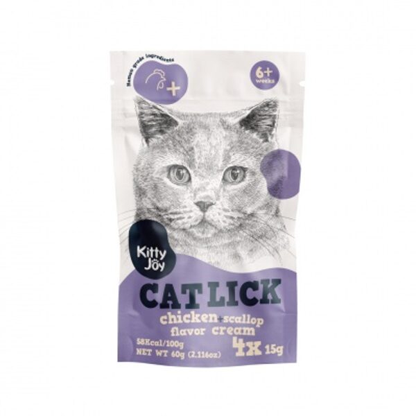 Supplementary food. Cat lick chicken + scallop flavor cream Kitty Joy 60g (200)